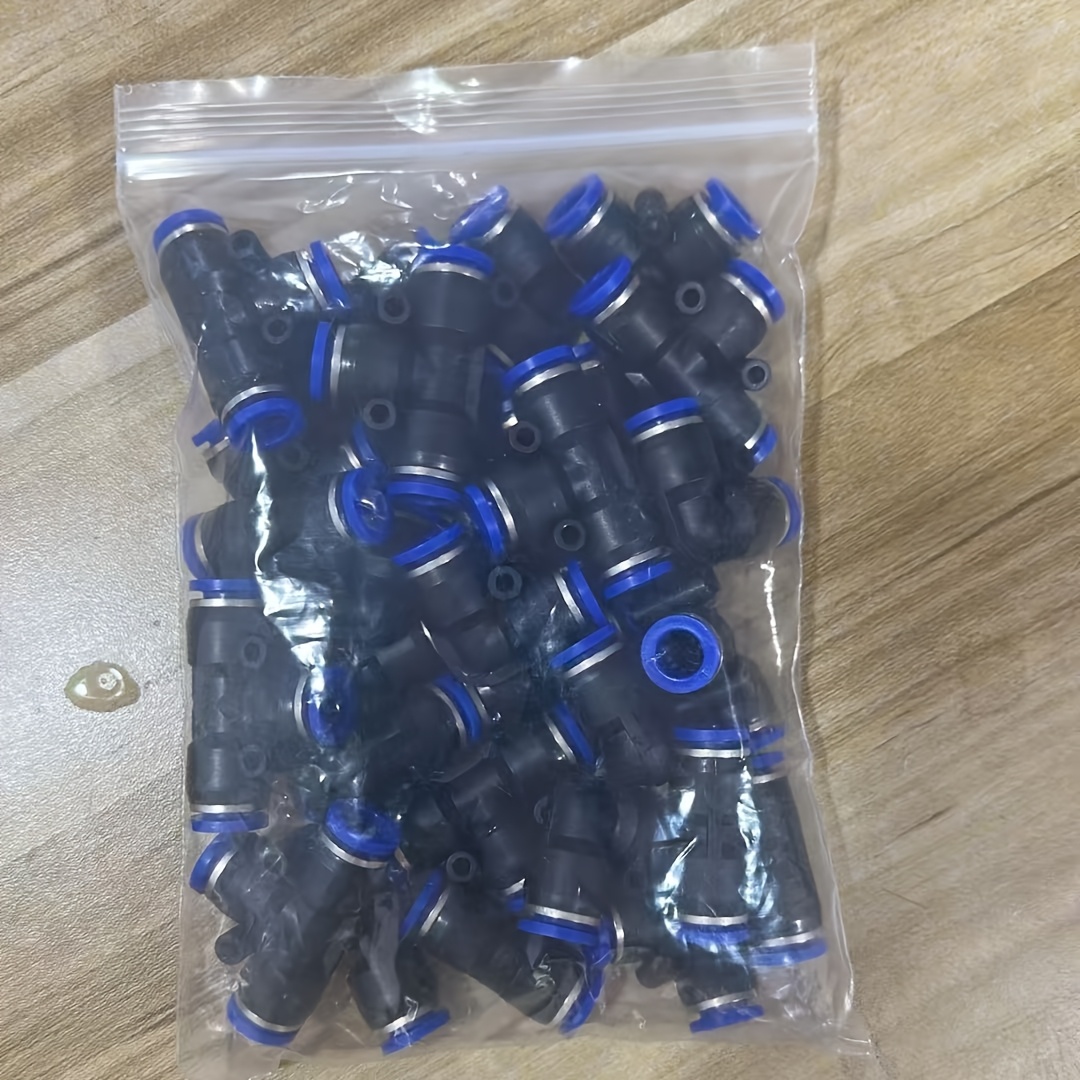 TEMU Confezione da 30 pezzi di raccordi a innesto dritto per tubo flessibile in plastica blu, adatti per aiuole, automobilistiche e industriali