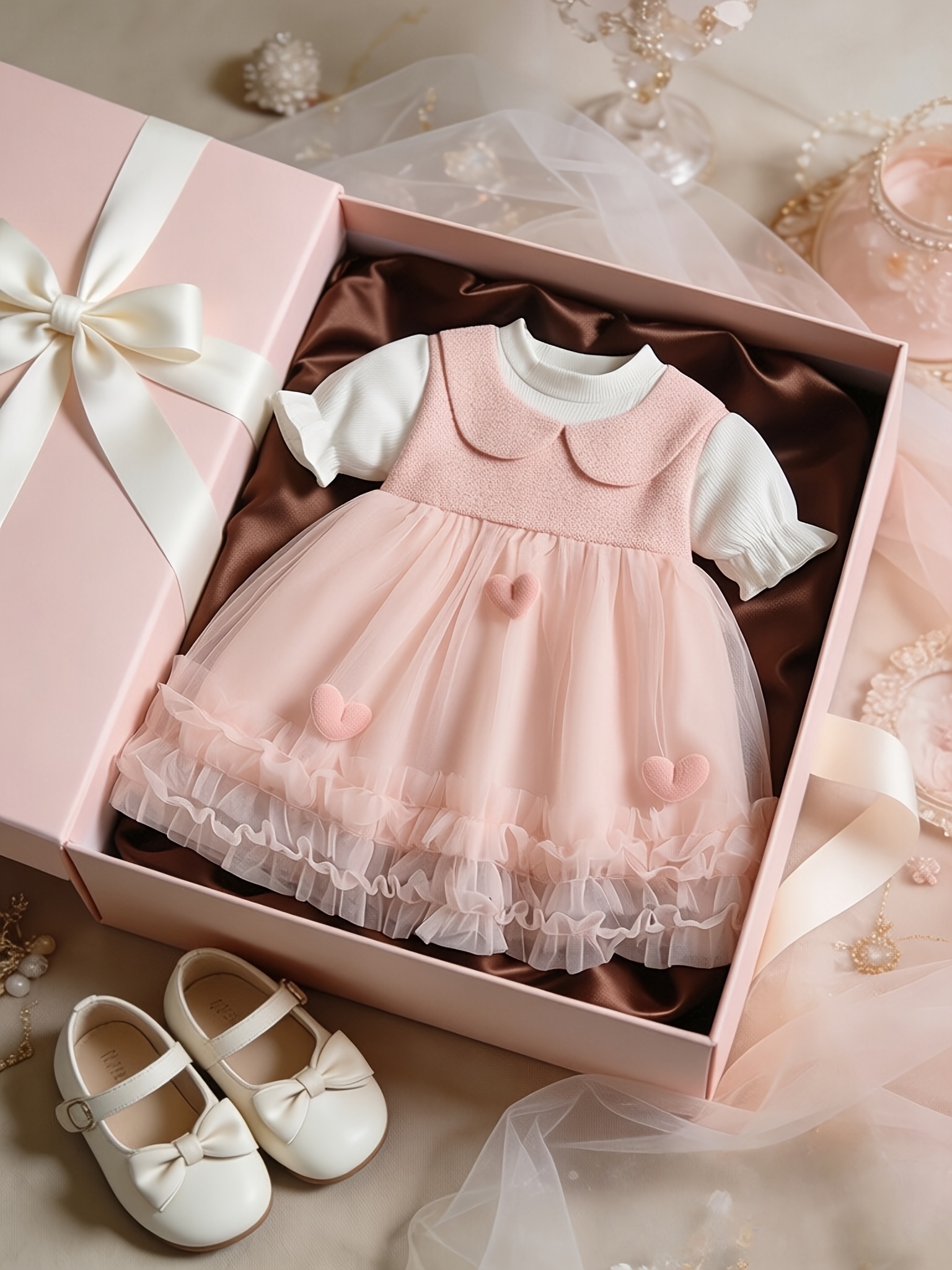 open lace back dress Christening Dress (0-3 months) – MY PRINCESS TM main image 0