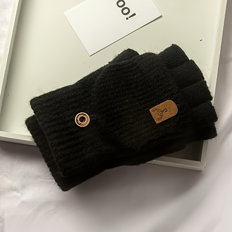 Cashmere Winter Gloves for Men and Women, Half-Finger Touch Screen