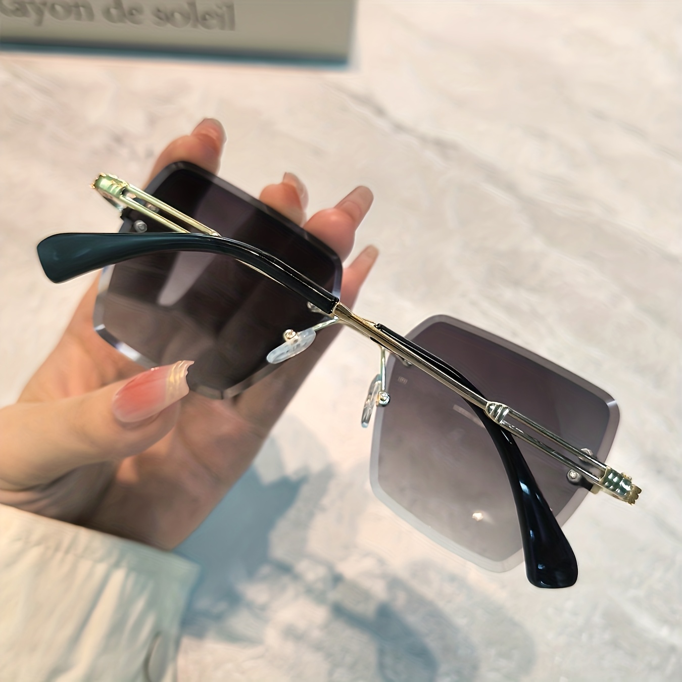 Vibrant Square Women's Rimless Glasses