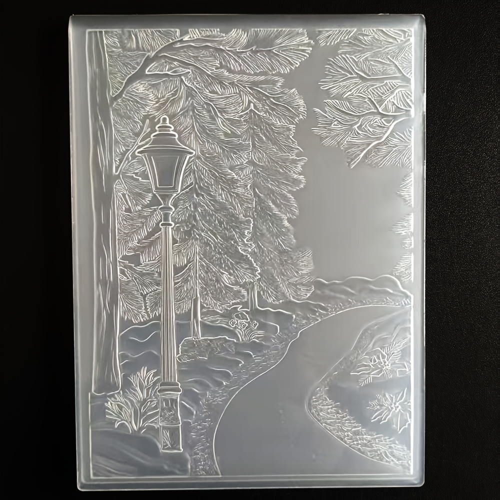 E-shop Vorlagen für Kartenherstellung und Scrapbooking mit Vintage-Strassenlaternen in 2D- und 3D-Plastikpräge-Designs
