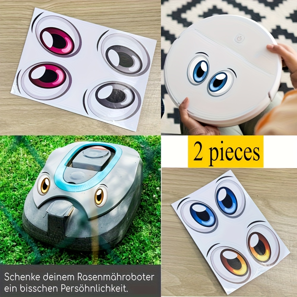 2pcs robot eye stickers   eyes with wide eyes self   removable high quality pvc decals for robotics diy projects home decor cute robot face decoration 2pcs compatible with plastic       reusable eyes creative crafting glossy   craft enthusiasts