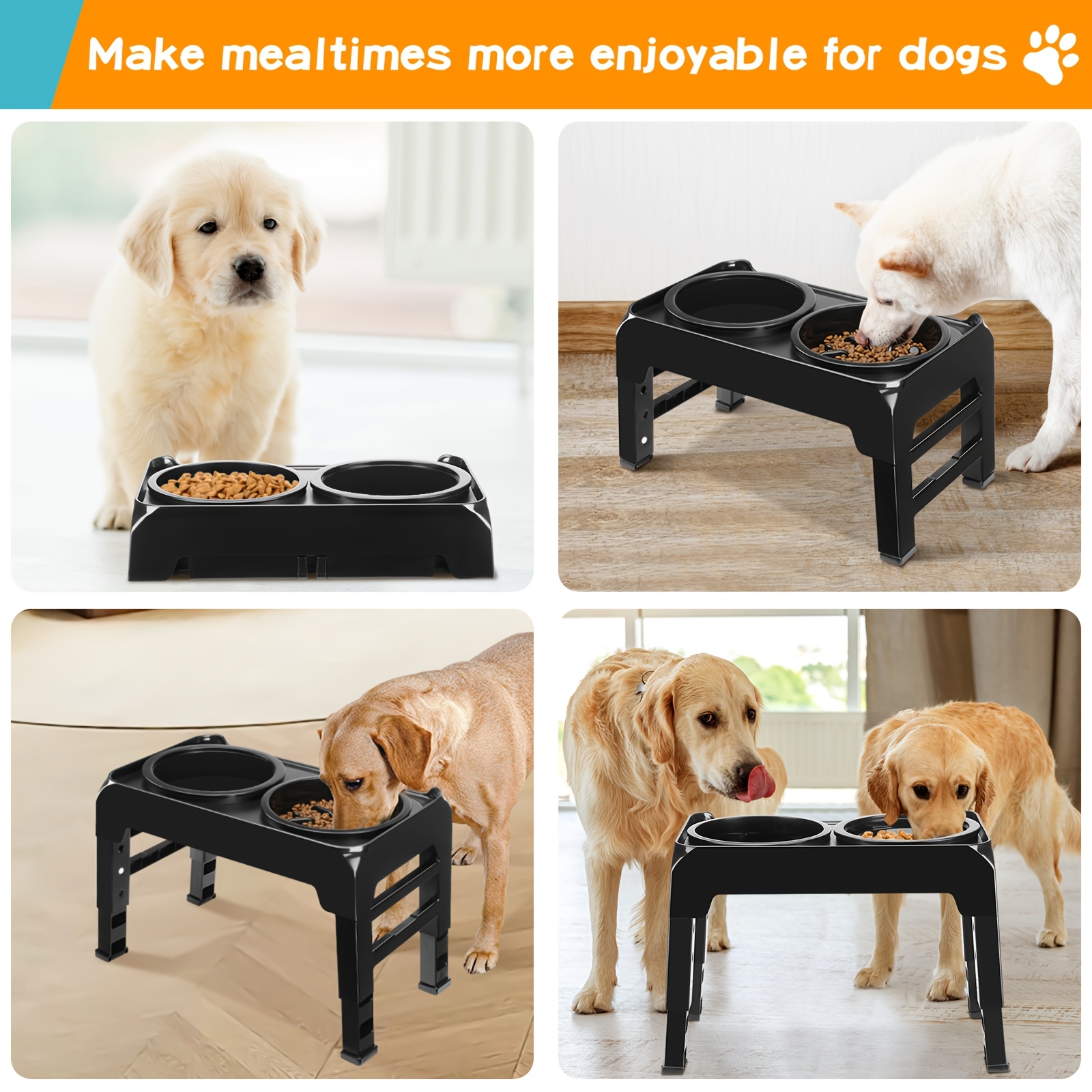 2 in 1 elevated dog bowls slow feeder 4 height adjustable - Temu United  Arab Emirates