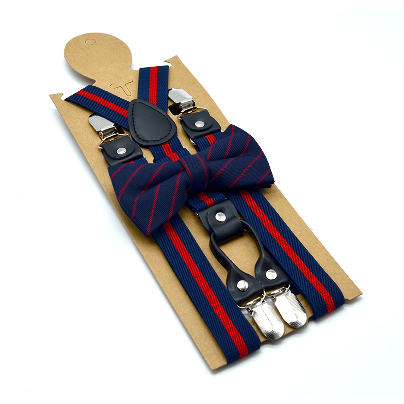 TEMU Set pezzi: Bretelle elastiche a righe color-block vintage + Papillon scozzese, Accessori per abito, camicia e feste per adulti