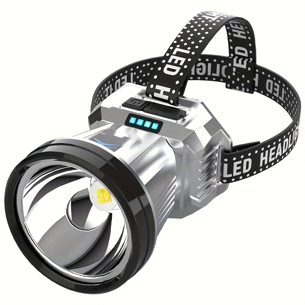 

Outdoor Long-lasting Strong Light Head Lamp Led Head-mounted Charging Night Fishing Lamp Super Bright Emergency Light Flashlight, Portable Big Light Cup Head Lamp