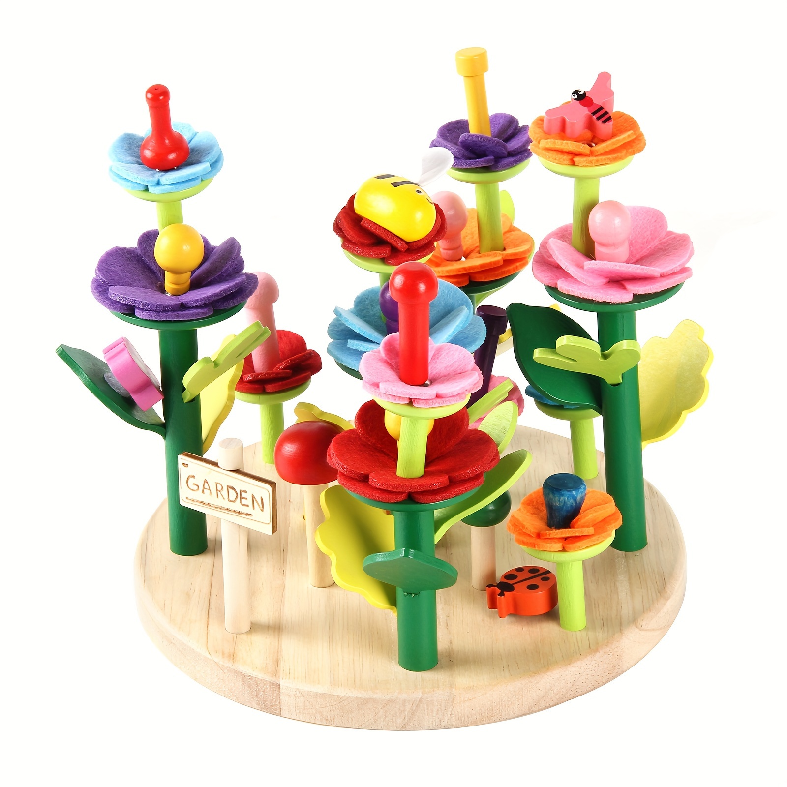 

Wooden Flower Garden Building Toys For Girls, Stem Educational Activity Preschool Kit For Kids Age 3 4 5 6 7 Years Old, Stacking Game For Toddlers Build A Bouquet Pretend Play Set