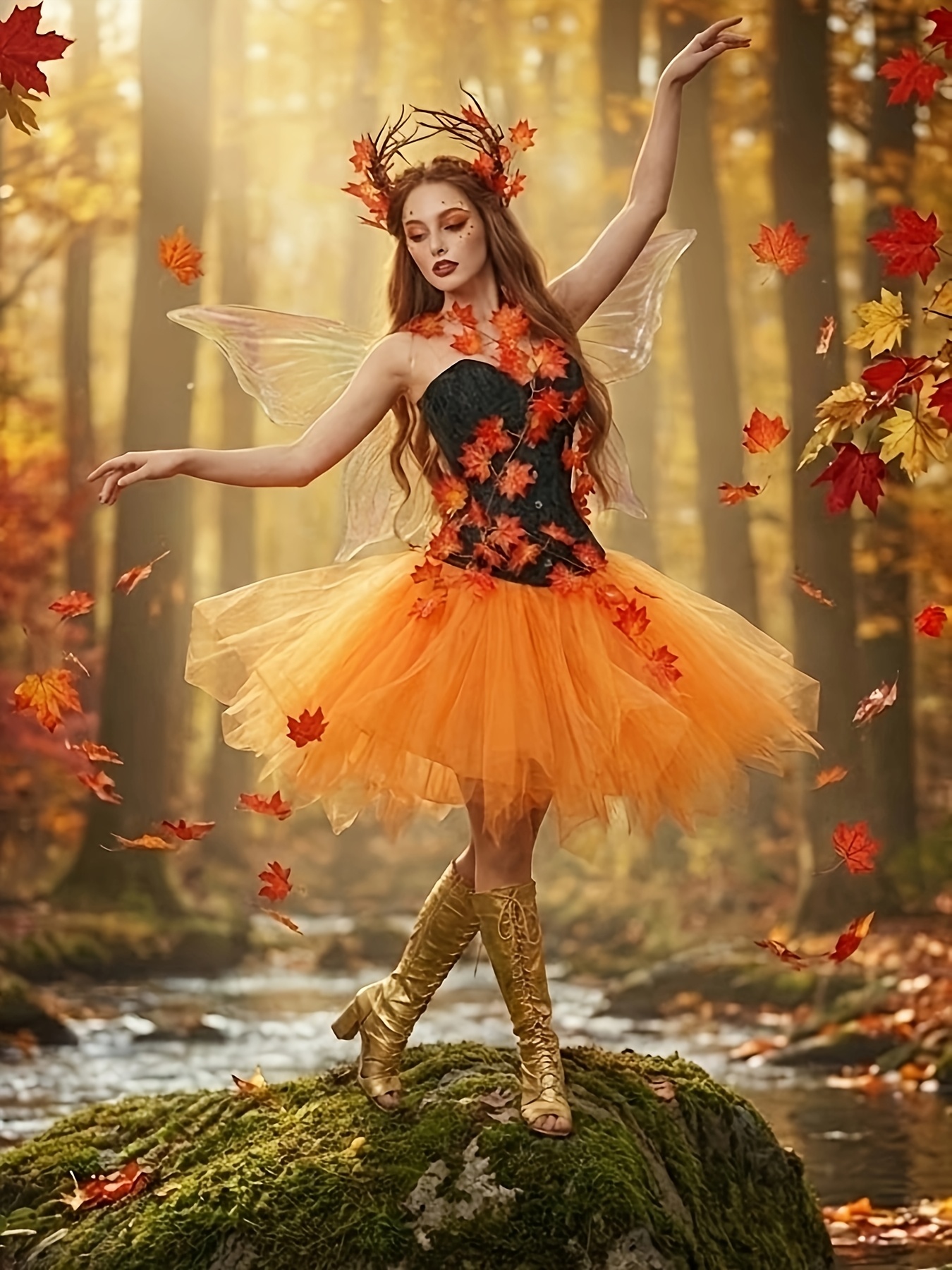 sachin and babi light blue dress Leaf Dress, Elf Boots & Satchel, Fairy Fashion Kit — Heidi Boyd main image 1