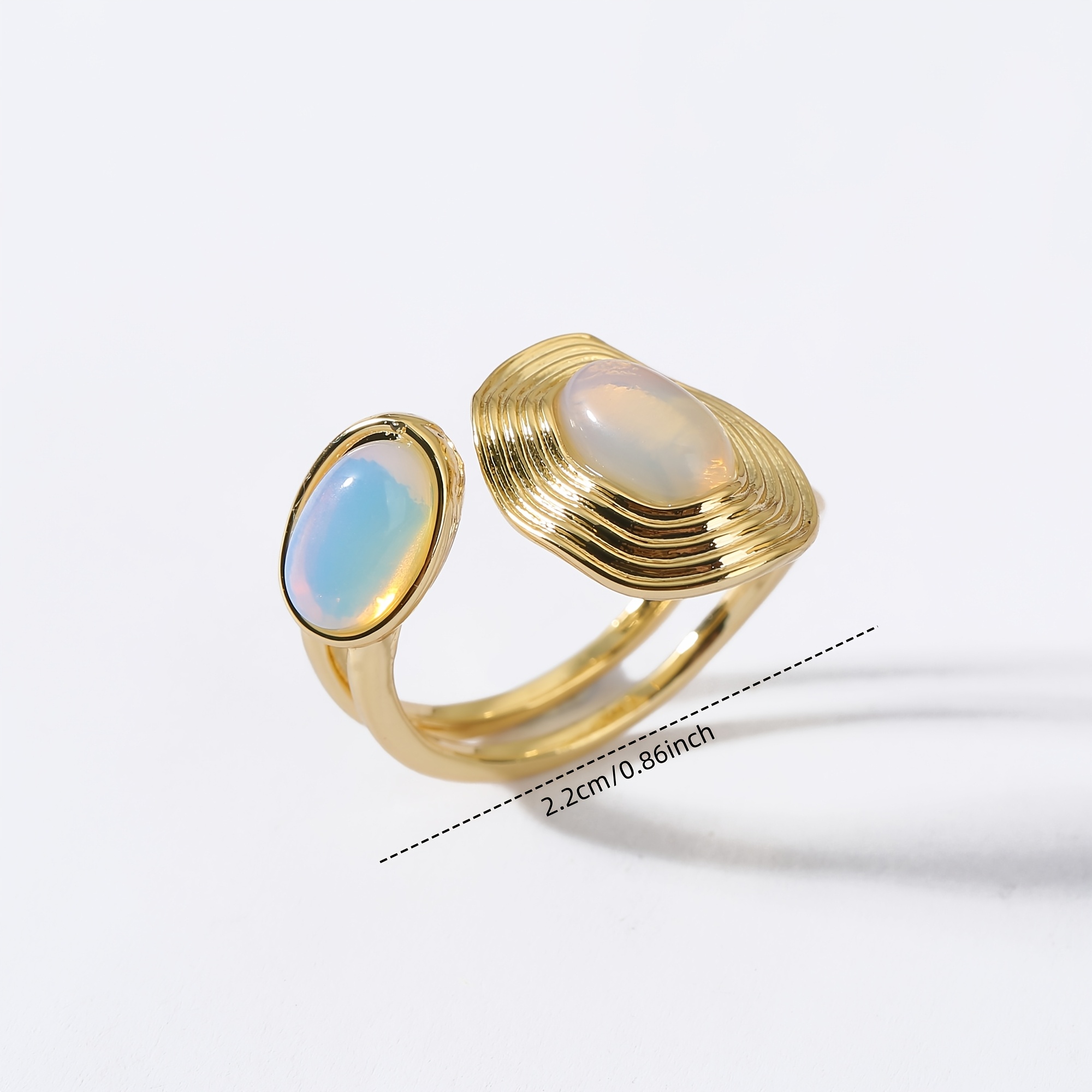 Western Fashion Copper Inlaid Zirconia Adjustable Ring