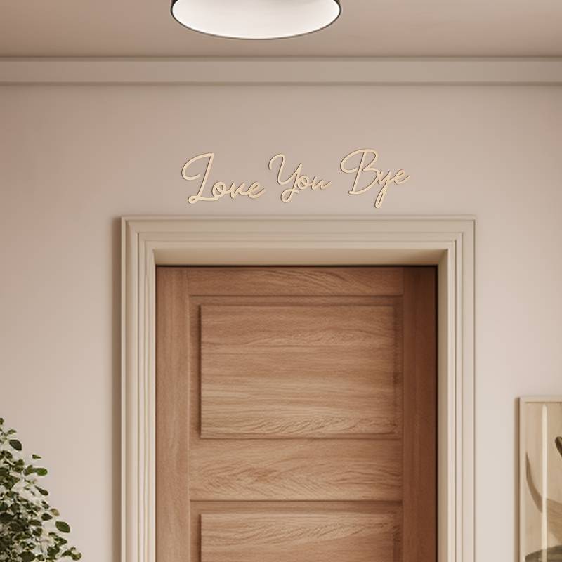 Cartello In Legno “Love You Bye” – Decorazione Da Parete Per Porta E Angolo – Regalo Artistico Romantico Per Casa