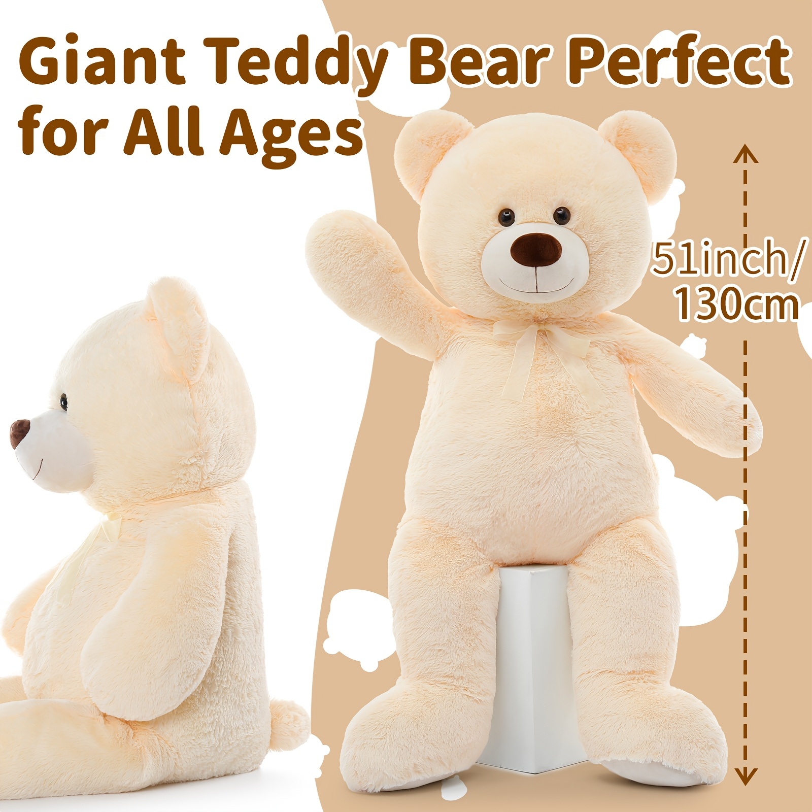 Oso Teddy de pies para novia, oso XXL relleno de animal de peluche  juguete regalos de