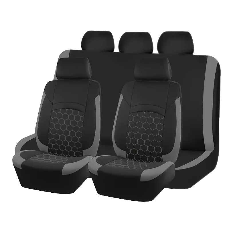TEMU Universal Size Football Pattern Quilted Sports Car Seat Covers Suitable For Five-seater Models