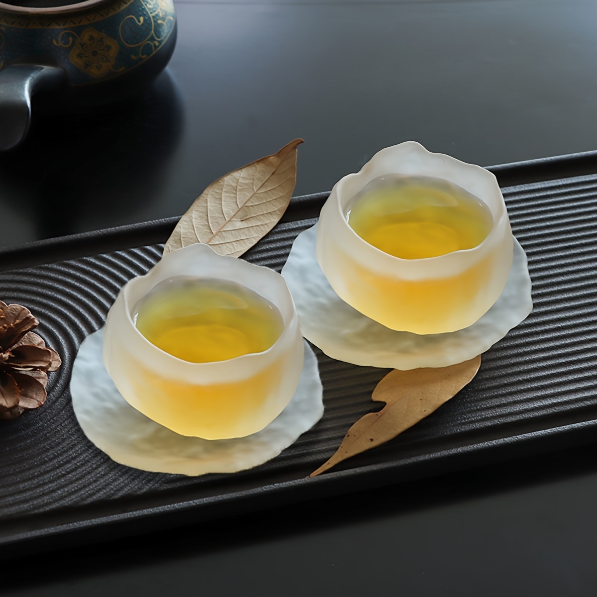 Chic Consumption, Elegant Glass Tea Cup and Saucer Set - Perfect for Coffee, Tea & Desserts - Ideal Gift for Home, Office, or Restaurant Use