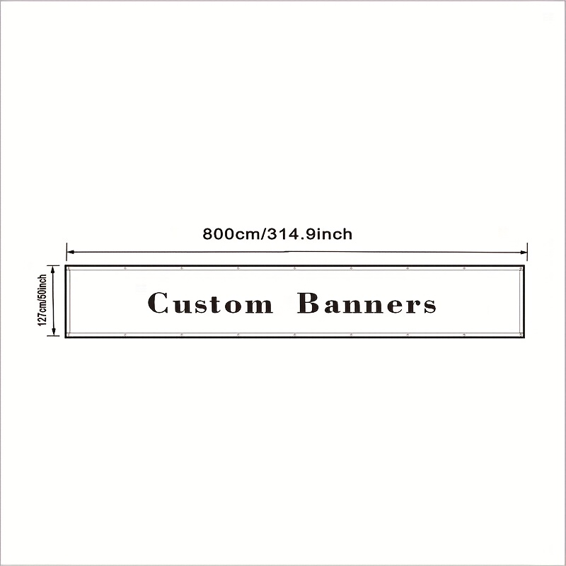 TEMU Bannière personnalisée en de 120G, 51.18 pouces de large, disponible en différentes longueurs, durable et résistante au vent, drapeau imprimé en