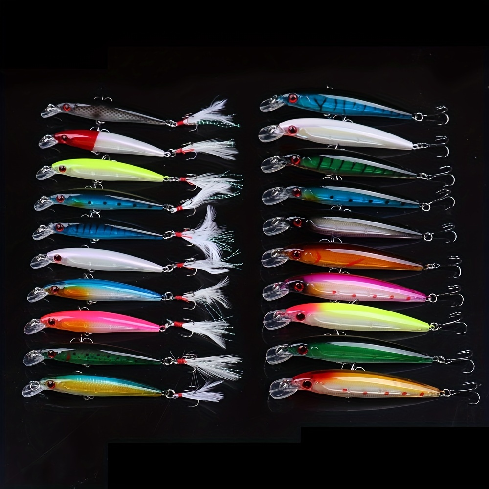 

20pcs Fishing Lure Set, .54inch/0.25oz 4.33inch/0.48oz Fake , Fishing Tackle