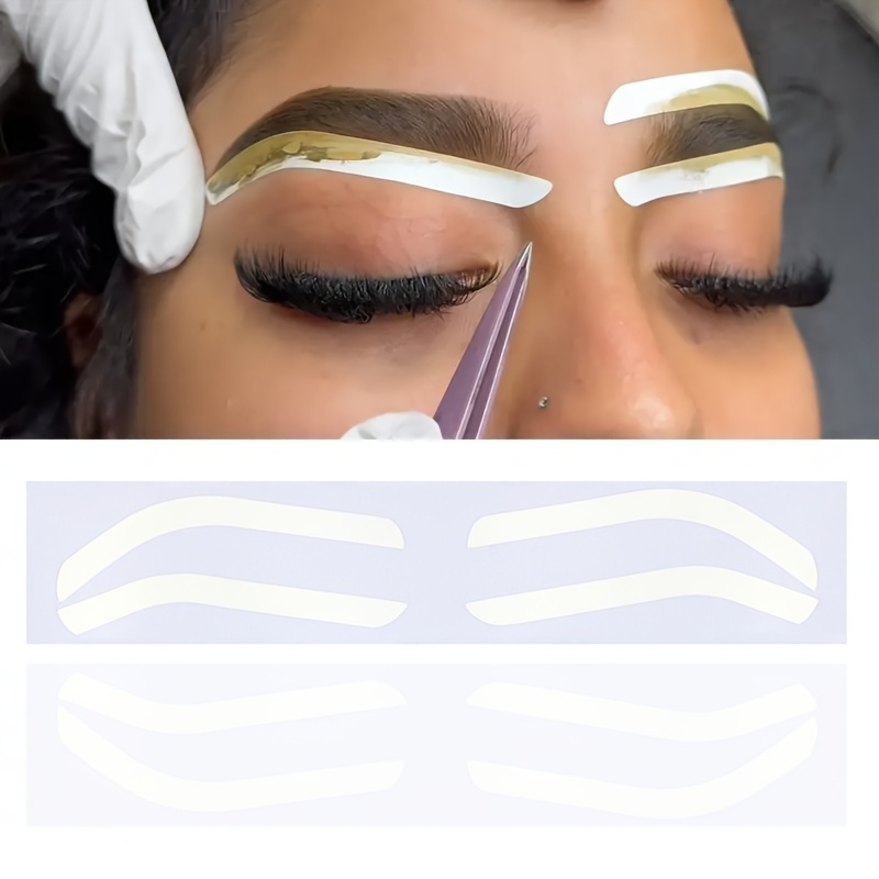 TEMU 20pcs Tattoo Eyebrow Stencils Makeup Positioning Tattoo Eyebrow Spray Painting Eyebrow Marking Stickers