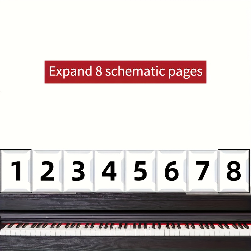 8-page Continuous Folding Music Sheet Folder - A4 Size, Binder With Page Numbers 1-8 For Piano, Sheet Music & Band/chorus - Minimizes Page Turning, Professional & Student Use
