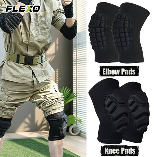 4pcs/2pcs rodilleras y coderas profesionales para hombres y mujeres, soporte para rodillas y con esponja absorbente de impacto de 25mm - soporte para rodillas y - ideal para uso personal y regalos