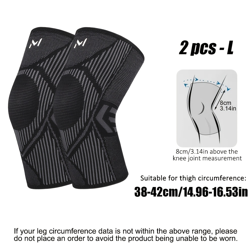 TEMU 2pcs Of High Elasticity Compression Knee Brace - Built-in Anti Slip Strips, Stable Support For Knee Joints, Comfortable And Breathable, Suitable