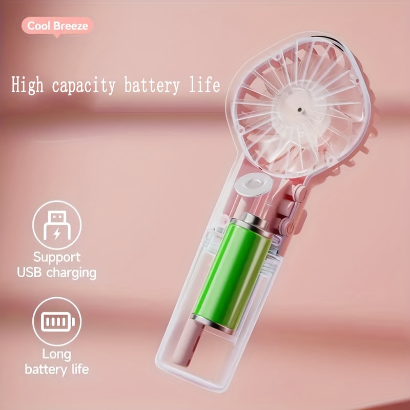 portable misting fan rechargeable handheld spray fan mini details 9