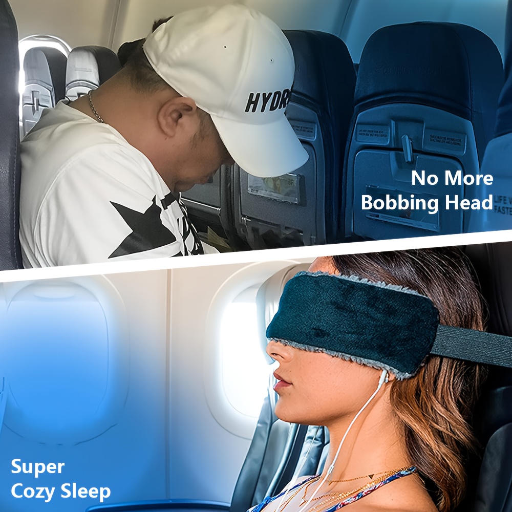   Adjustable Travel Pillow with Strap - Ultra-Lightweight, Compact Head Support for Airplane, Car & Train, Prevents    , Soft Polyester, Black, Hand Wash Only, Travel Pillow for Airplane, Neck Support,  , Durable Fabric, Travel Pillow, Travel Neck Pillow