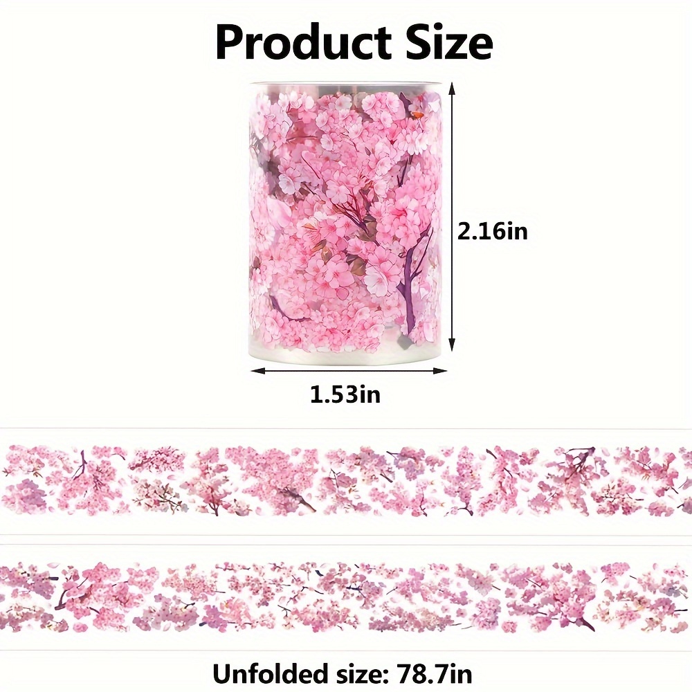 Cherry Tape, 2m Roll - Waterproof Decorative Stickers For Diy Crafts, Journals, Scrapbooking & Phone Case Embellishments