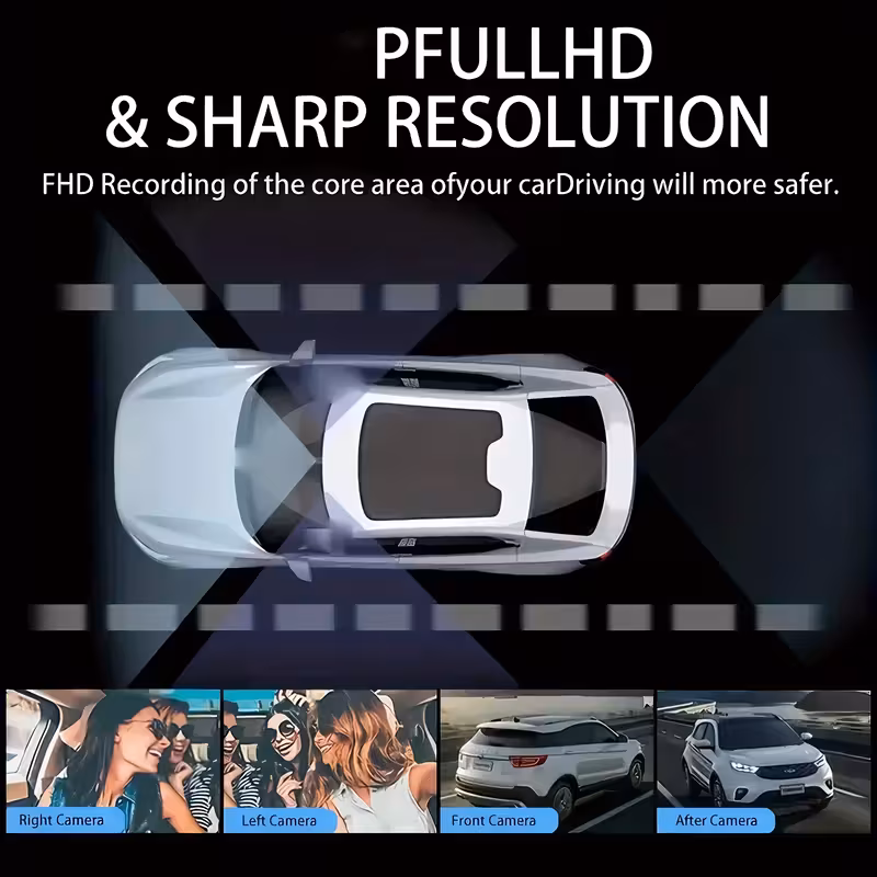 360 4 channel dash cam for cars 1080p front 480p rear cameras 2 4 ips vision with wdr 64gb loop recording 24h parking mode Product details 3