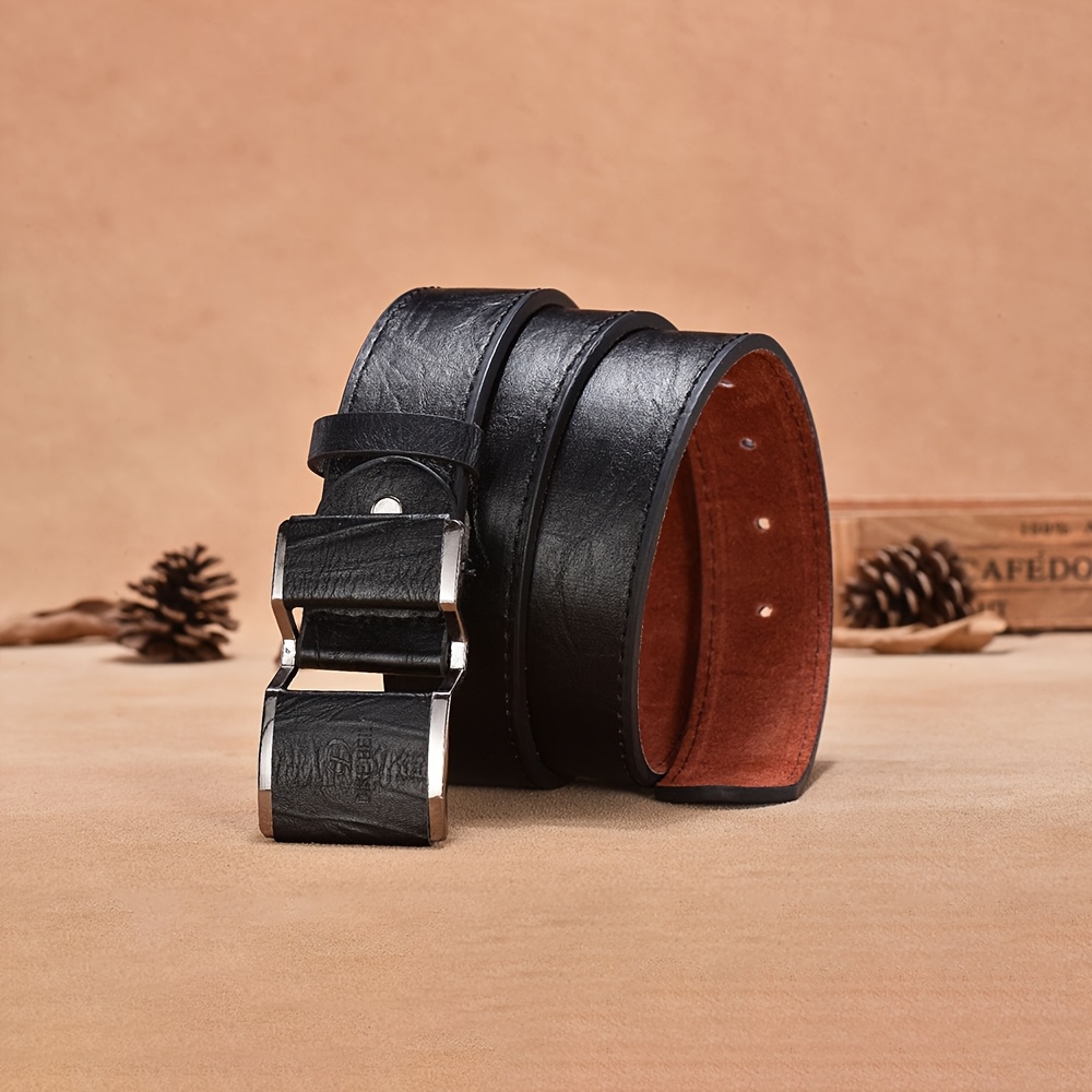 1pc New Belt Men's Smooth Buckle Business Casual Waistband Korean Style Fashion Youth Male Trouser Belt