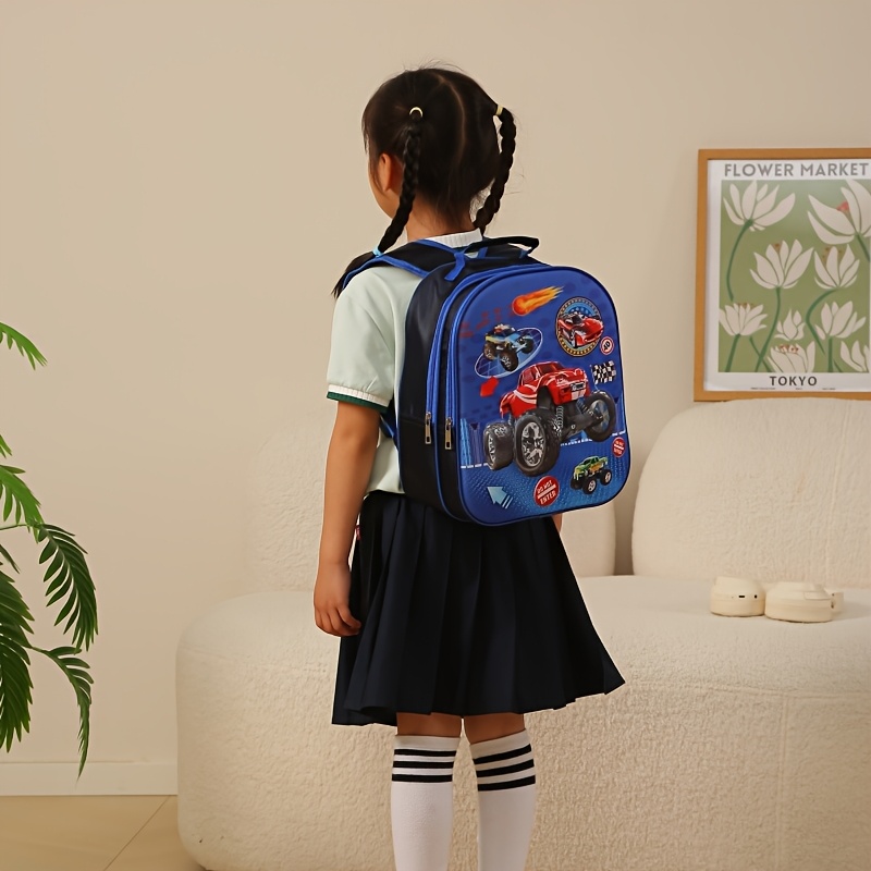 3d kids backpack Magic Car For Boys Girls Car School Bag Backpack – Sun Baby 12.6“H X 10.2“L X4.7“WAnimal patterns are embroidered with embroidery machine Three Kids Backpack Bags Collection