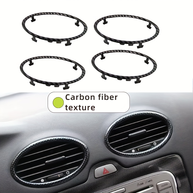 TEMU 4pcs For Ford For Focus 2 2005-2013 Air Conditioning Abs Trim Outlet Decoration Circle Ring Auto Additions