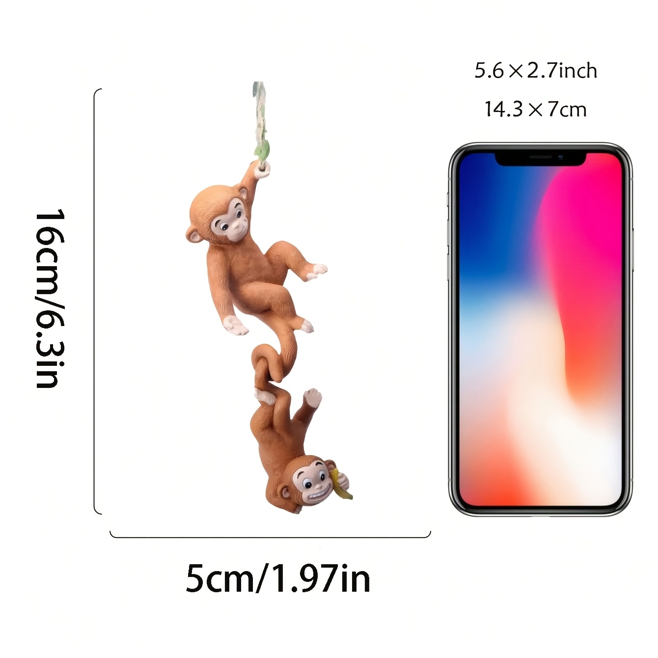 TEMU 1pc Realistic Resin Hanging Monkey Statue - A Lovely Garden Tree Decoration, A Cute Outdoor Animal Sculpture Suitable For Patios/lawns, Gardens,