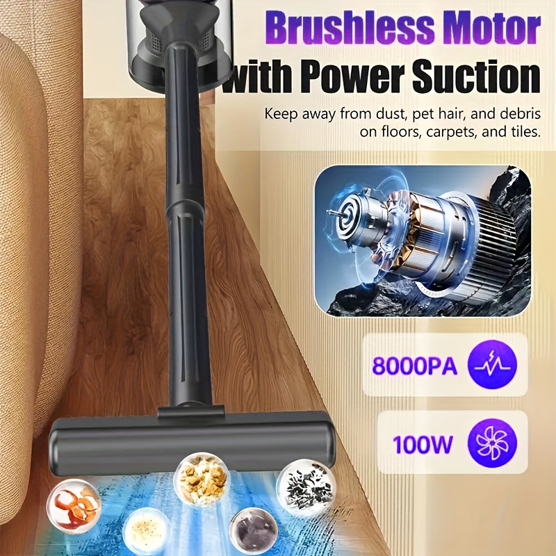 1 JKUOO Draadloze Stofzuiger met LED Borstelkop