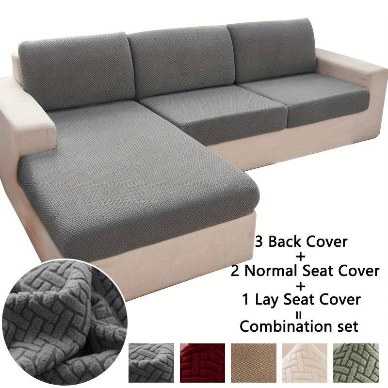 

6pcs/set Large Jacquard Stretchable Universal Sofa Cushion Cover, High Jacquard Sofa Cushion Cover, Easy To Clean And , Home Decoration