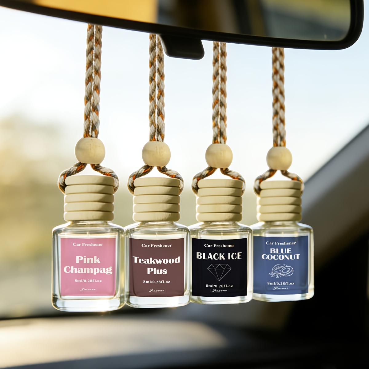 a long lasting fragrance diffuser with four scent options     ice teak and blue coconut choose from   four fragrances for   air freshener without battery