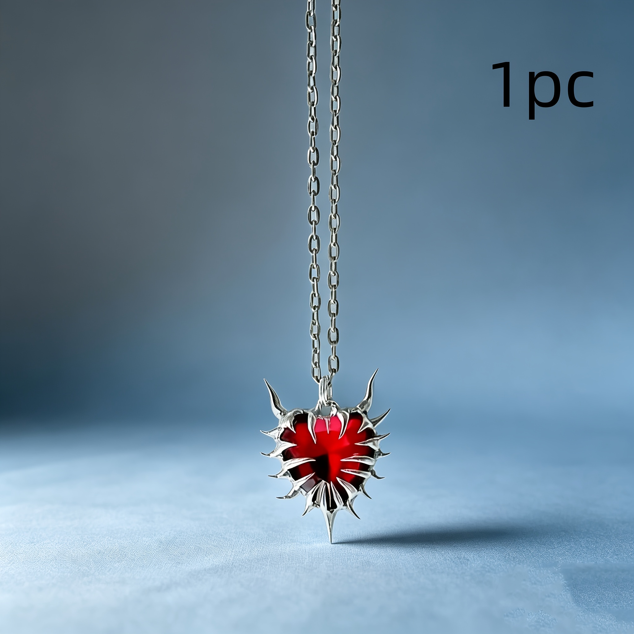 TEMU Collana con cuore di spine, 1 pezzo, di Halloween, di nicchia , tendenza hip hop, adatta per feste di Halloween
