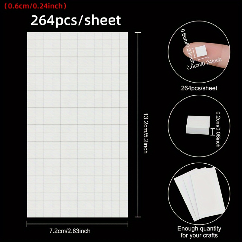 66/198/264/792pcs, Eva Foam Square Thickened Fastening Double-sided Glue 3d Foam Bracket Suitable For Diy Crafts Office High Tape