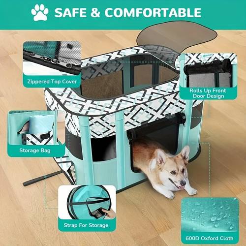 versatile large pet playpen portable collapsible with storage bag ideal for dogs puppies cats and small animals for indoor outdoor and travel use