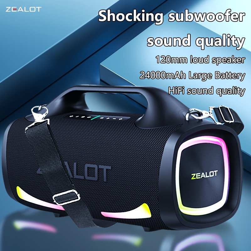 

(2pcs A Set)zealot S79 100w Wireless Speakers, Ipx 5 Portable Subwoofer , Pairing, 24000mah Battery, 36hours , Bass.charging , Phone/tablet/tv. For , Camping, .