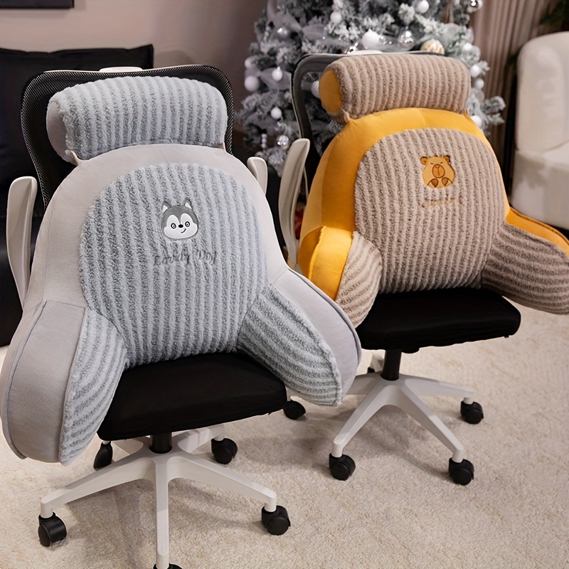 office lumbar support cushion moon velvet short plush seat pad Product details 1