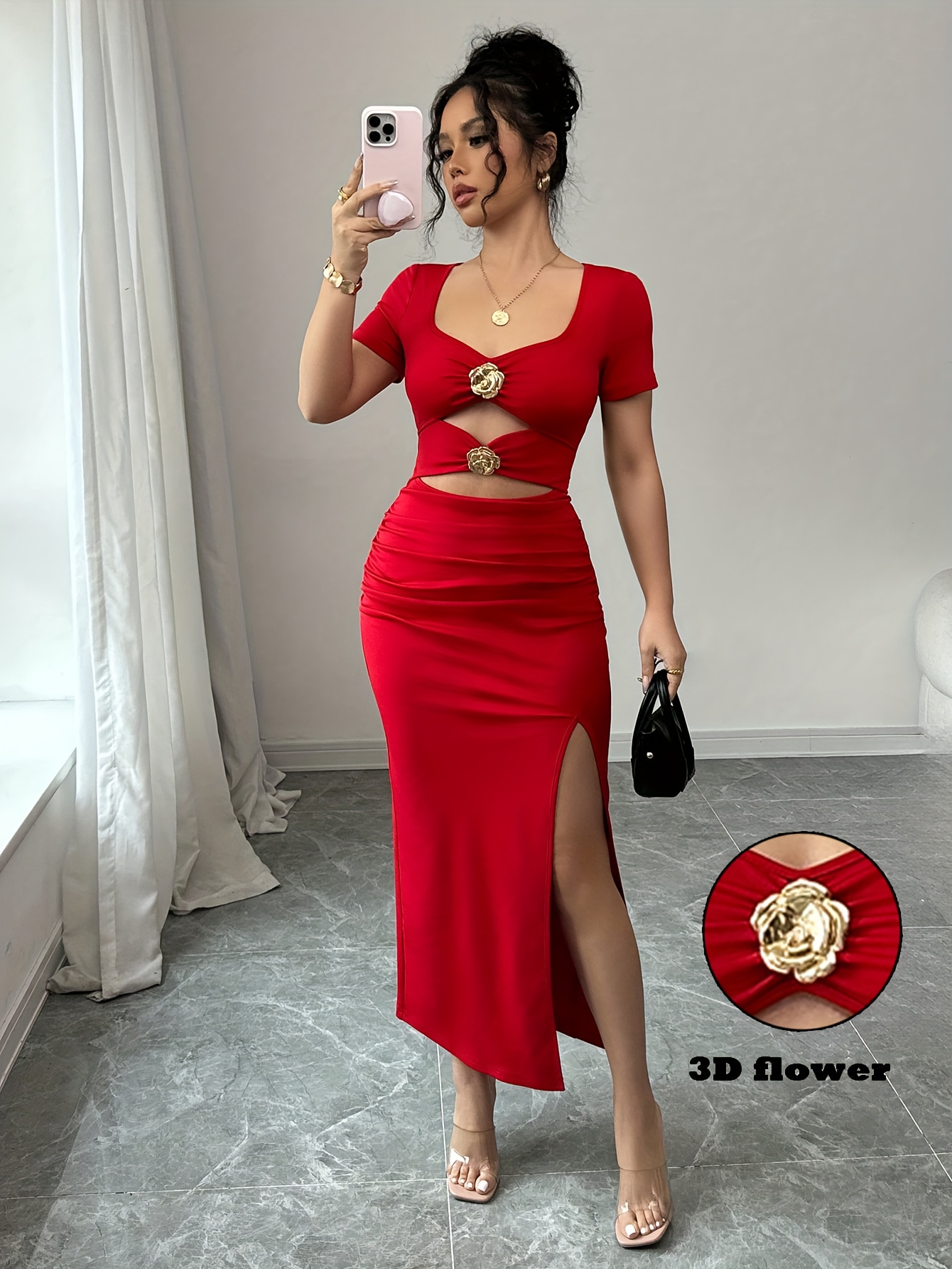 ★ ★ Women's Cut Out Dress J223665 1A4 J2236651A cut out dress sold on Temu Canada