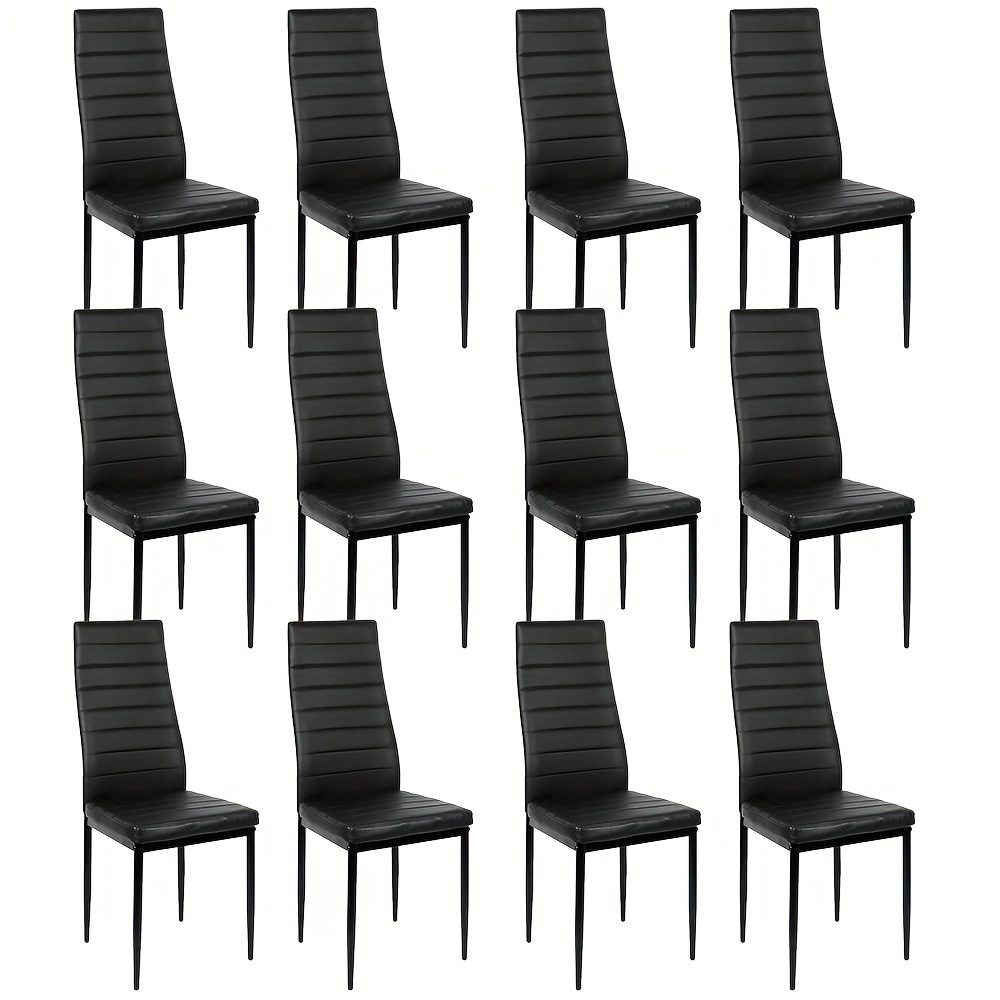 12 Pu Padded Dining Chairs - Suitable For Restaurants, Events, And Kitchens, Featuring Commercial-grade High Backs | Easy To Clean And Scratch-resistant