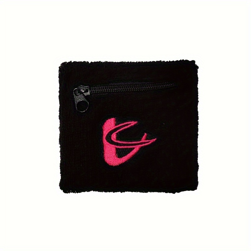Trendy Colorful Zipper Pocket Storage Sweat-absorbing Breathable Sports Cycling Basketball Fitness Wristband