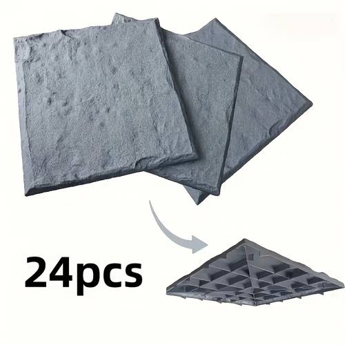 12 24pcs courtyard stepping stones artificial decoration resin outdoor lawn ornament for courtyard and landscape plastic simulation paving stones suitable for courtyard grass or garden s
