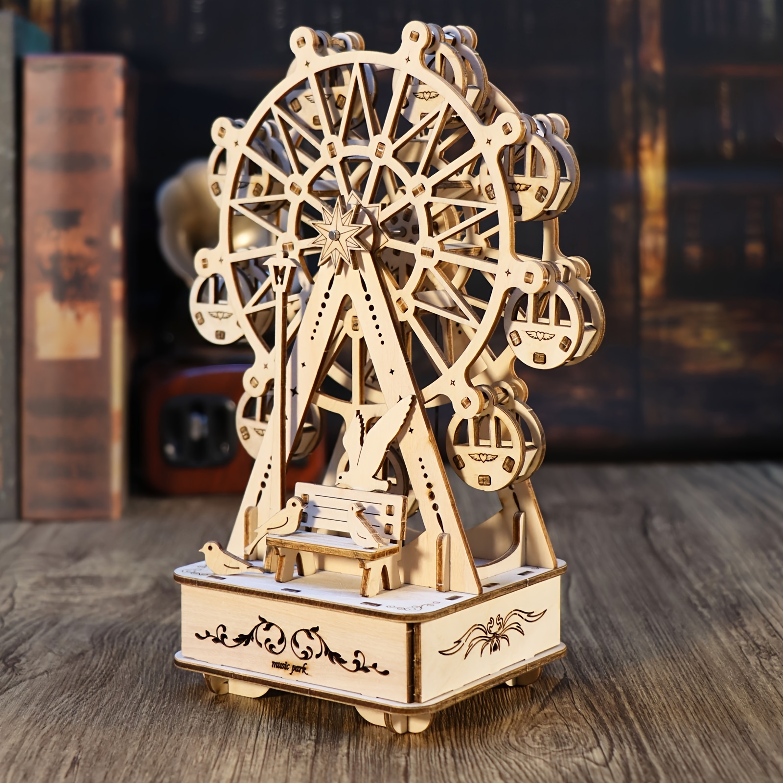 Image of Music Park 3d Puzzle, Enormous Wheel, , Wooden Toy Watch, Handcrafted Model Toolkit, Hobbies, Birthday And Christmas Gifts For Women Over 14+