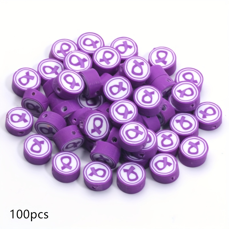 TEMU /100 piezas de cuentas redondas de arcilla - DIY para hacer joyas con diseño de cinta cruzada - Adecuadas para pulseras, collares y decoraciones