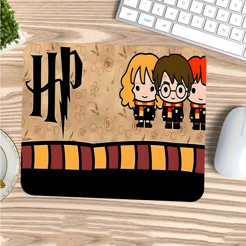TEMU 1pc Wb Harry Potter Hermione Harry Ron Desk Mat & Mouse Pad Suitable For Office, Non-slip Base, Thick Wrist, Printed Hermione/harry/ron Computer
