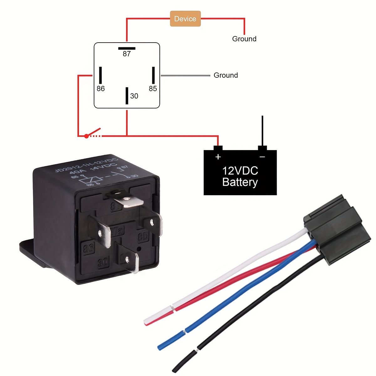 Dorman 88069 Relè Universale 5 Pin, 30 Amp, 12 Volt, Per Auto - 5