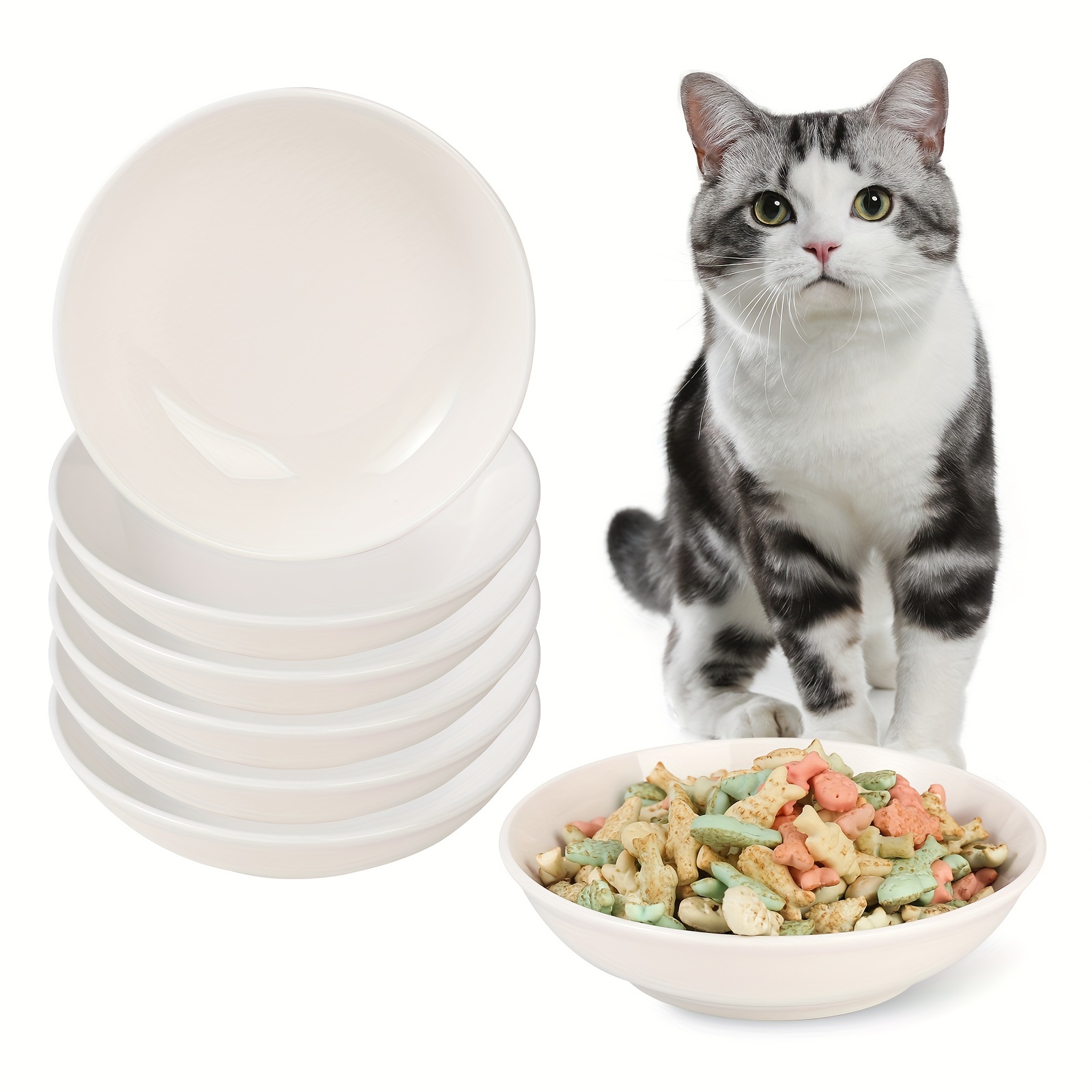 

Small Cat Bowl - 5.75 Shallow Cat Bowl For - Cat Feeding Bowls - Cat Dish - Cat Plates - And Dishwasher Safe - Set Of 6