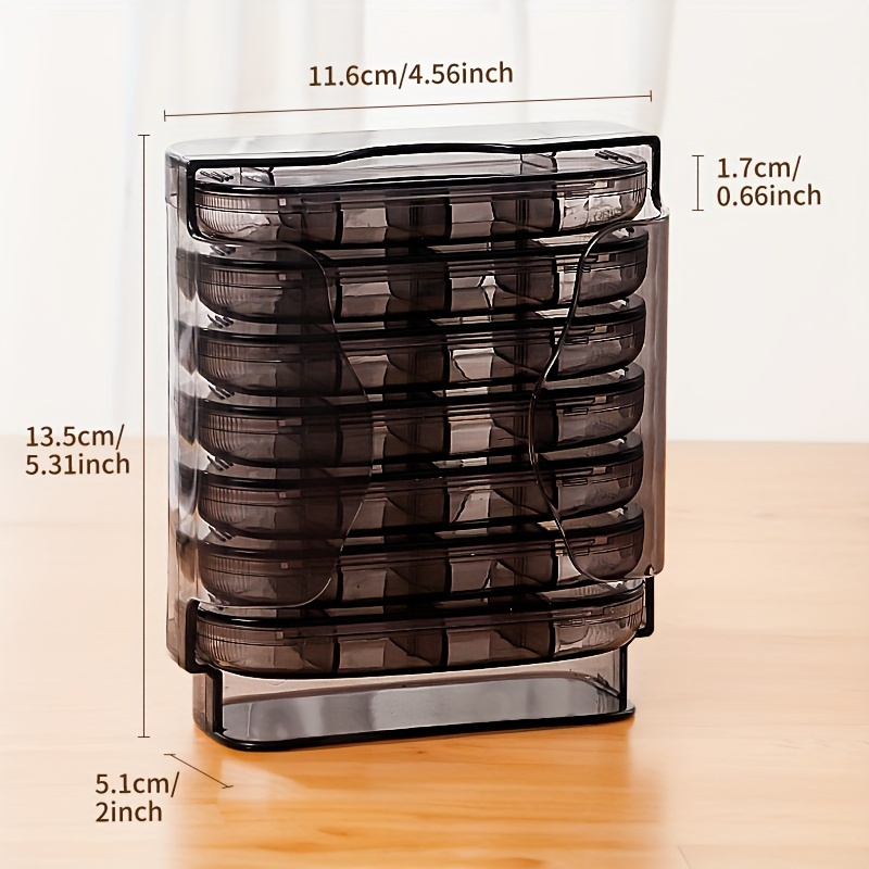 Translucent Gray Large Capacity Pill Organizer, Weekly Large Capacity Portable Medicine Box 7-day Pack, 1 Tablet Per Day