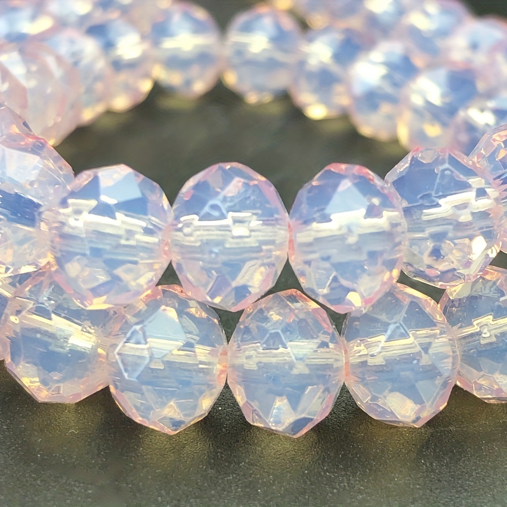 

Eleanbeads Pink Opal Czech Beads, 4/6/8mm - Sparkling Artificial Crystal Loose Spacer Beads For Making, Ideal For Bracelets, Necklaces, Earrings, Beads For Jewelry Making