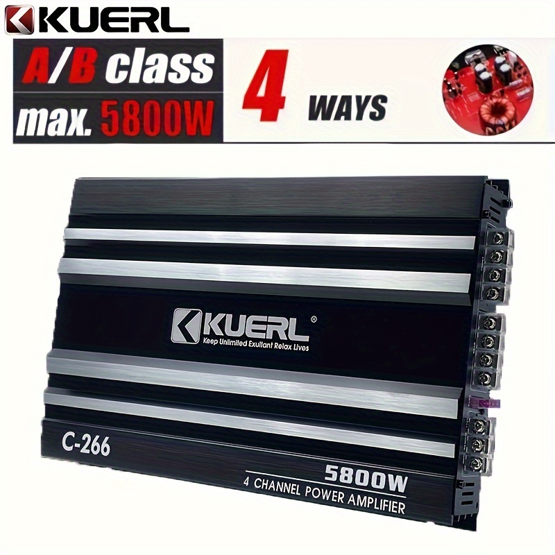 TEMU 4 Channel Ab Class 12v Car Amplifier, 5800w Power Stereo Amplifier, Car Audio Amplifier To Drive Subwoofers And Speakers